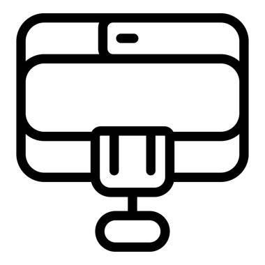 Basit bir siyah beyaz tasarım içinde biçimlendirilmiş bir podcast mikrofon simgesinin vektör çizimi