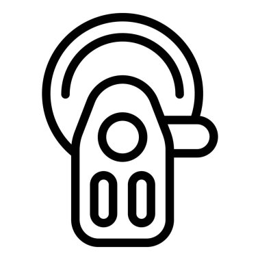 Basit siyah-beyaz vektör illüstrasyon tasarımı ile modern kablosuz kulaklık simgesi, multimedya ve teknoloji grafikleri için mükemmel