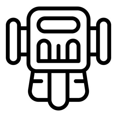 Biçimlendirilmiş uzay robotunun siyah beyaz çizgisi çizimi