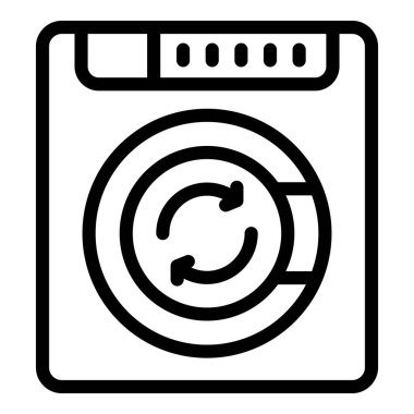 Bir çamaşır makinesi simgesinin vektör çizimi, ağ ve yazdırma tasarımı için mükemmel