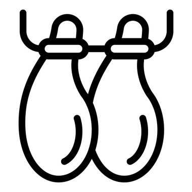 Boks eldivenlerini doğrusal bir şekilde asmanın basit vektör çizimi