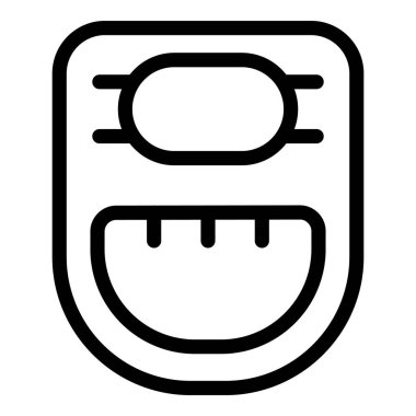 Siyah ve beyaz vektör biçiminde bir elektrikli traş makinesinin sadeleştirilmiş gösterimi