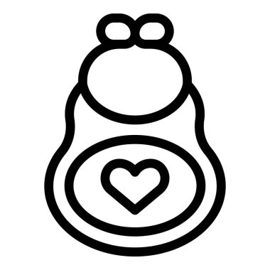 Kalp tasarımı ile basitleştirilmiş matryoshka bebek simgesi, aşk temalı projeler için ideal