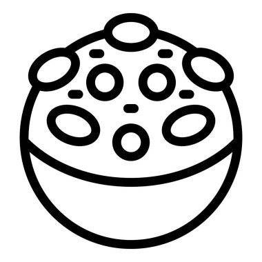 Pastane illüstrasyonu için monokrom çizgisi sanat tarzında el çizimi kek ikonu. Tatlı çizimi. Kurgulanabilir vektör vuruşlu tatlı pasta tasarımı. Şekerlemeler için mükemmel. Pişirme