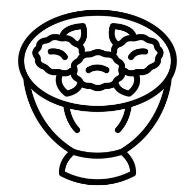 Üç top dondurma ve bir kase ile nefis bir dondurmanın siyah beyaz çizgili sanatı.