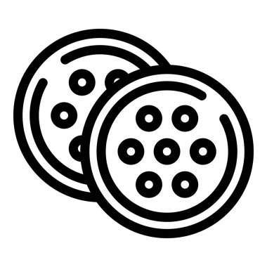 Siyah beyaz üç şekillendirilmiş kurabiyenin vektör grafiği, tasarım ve dekorasyon için mükemmel.