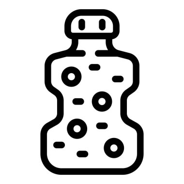 Çevre dostu, taşınabilir su şişesinin siyah beyaz simgesi.