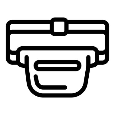 Bir evrak çantasının basit çizgi çizimi, simgeler veya minimalist tasarımlar için mükemmel