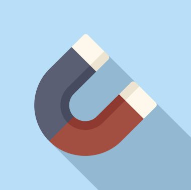 Bir mıknatısın basit ve temiz vektör çizimi, eğitici ve bilimsel kullanım için mükemmel