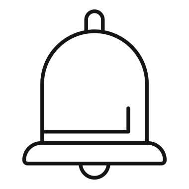 Beyaz arkaplan üzerindeki basit bir satır sanatı bildirim çan simgesinin vektör illüstrasyonu