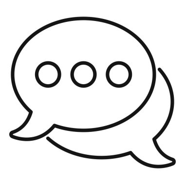 Bir sohbet baloncuğu simgesinin ana hatları, vektör biçiminde ileti veya konuşmayı gösterir