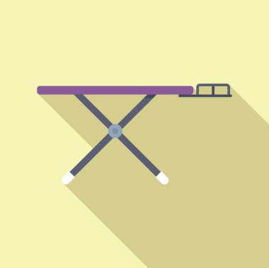 Uzun gölge efektli çağdaş bir ütü masasının minimalist düz tasarımı