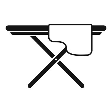 Simgeler veya öğretici materyal için uygun bir ütü panosunun siyah beyaz grafiği