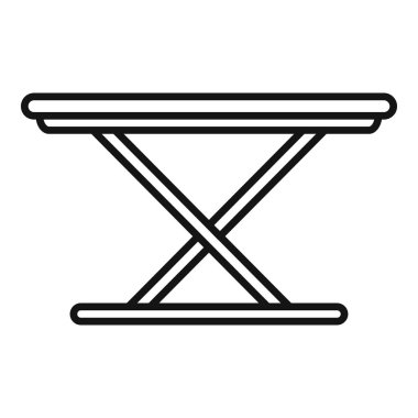 Kullanım kılavuzu veya simge için uygun, katlanabilir bir tablonun basit çizgi çizimi