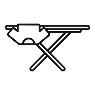 Simgeler ve grafik tasarımı için bir ütü panosunun basitleştirilmiş siyah-beyaz vektör çizimi