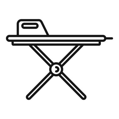 Standalon ütü masasının siyah çizgi sanat vektörü, ev simgeleri için mükemmel.