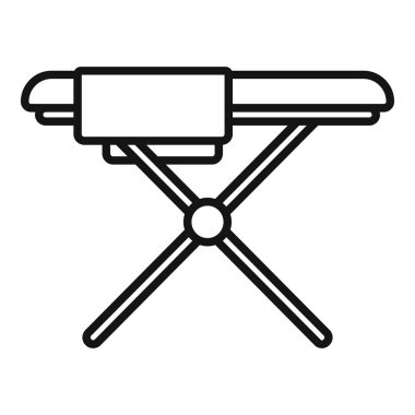 Beyaz arkaplandaki ütü masasının basit bir çizgi çiziminin vektör illüstrasyonu