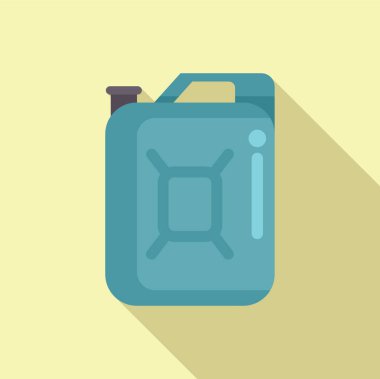 Mavi yakıt kabının minimalist vektör görüntüsü, gölgeli, pastel bir arka plan ile