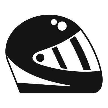 Vector graphic of a sleek black racing helmet, ideal for motorsportrelated designs clipart