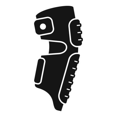 Beyaz arkaplanda simsiyah bir kamera tripod siluetinin minimalist grafik simgesi