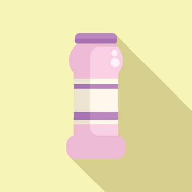 Renkli, düz bir tasarım çizimi. Renkli mor bir tuzluk.