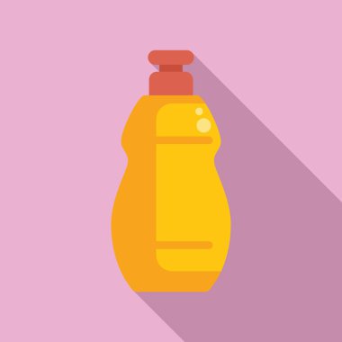 Pembe arka planlı sarı sıvı sabun dağıtıcısının grafik tasarım simgesi