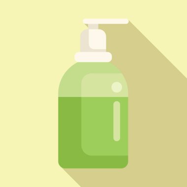 Pompalı yeşil el dezenfektanının minimalist çizimi