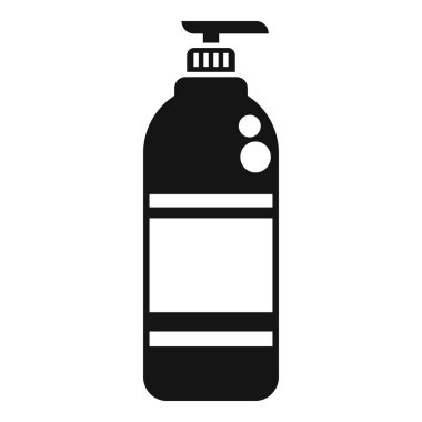 Siyah beyaz losyon pompa şişesinin basitleştirilmiş simgesi