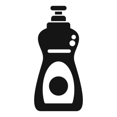 Beyaz arkaplandaki siyah siluet sıvı sabun dağıtıcı simgesinin vektör çizimi