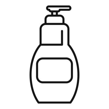 Sıvı sabun dağıtıcısının siyah ve beyaz vektör çizimi