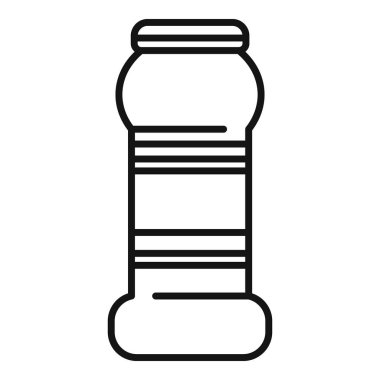 Simgeler ve minimalist tasarımlar için uygun plastik bir su şişesinin basit çizimi