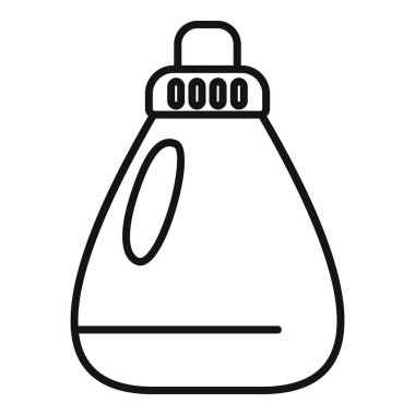 Sıkıştırılabilir plastik bir şişenin basit siyah beyaz çizimi, çeşitli tasarım kullanımları için uygundur.