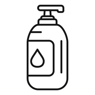 Beyaz arka planda izole edilmiş el dezenfektanı ikonu çizimi.