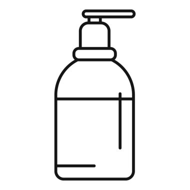 Pompa dağıtıcısı şişesinin vektör çizimi, hijyen ve sağlıkla ilgili tasarımlar için ideal.