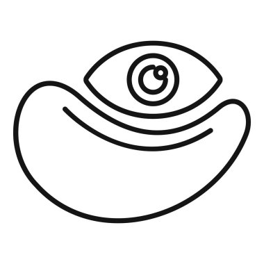 Merkezli, sade ve zarif bir inci ile stilize edilmiş istiridye çizimi.