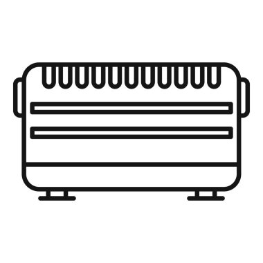 Bir tost makinesinin siyah çizgi simgesi, web ve uygulama arayüzleri için ideal