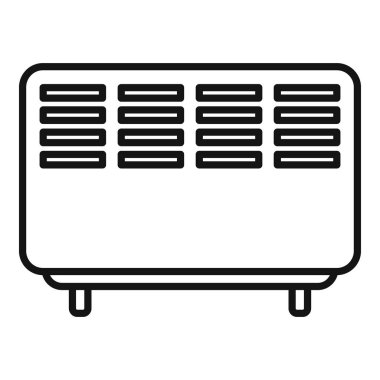 Satır sanat tarzında minimalist tasarım taşınabilir alan ısıtıcısının vektör illüstrasyonu