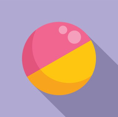 Canlı bir plaj topunun düz tasarım vektörü. Gölgeli, boş zamanı ve oyunu simgeliyor.