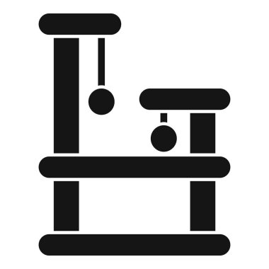 Bilimsel araştırmalarda kullanılan ayarlanabilir kıskaçlı siyah bir siluet laboratuvar tezgahının tasviri