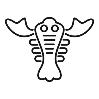 Simplified lobster icon in black and white for logos, menus, and designs clipart