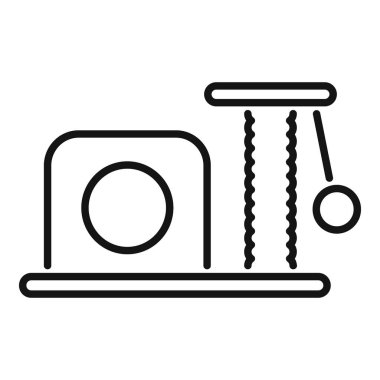 Fizik sarkacının eğitici sınıf gösterimi için Newton beşiğinin ve momentum ve enerji konseptinin masa üstü izolasyonu üzerine siyah-beyaz minimalist tasarım kullanılarak canlandırılması