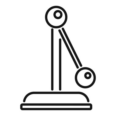 Modern bir masa lambasının siyah ve beyaz çizgi sanatı, simge veya logo tasarımı için ideal