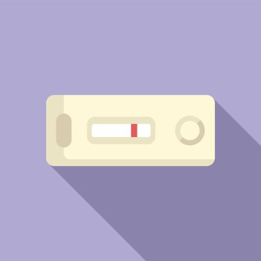Vector illustration of a simple pregnancy test icon with a positive result on a purple background clipart