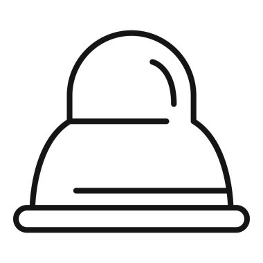 Tarz sahibi bir şapkanın basit siyah beyaz çizgisi.