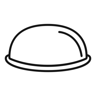 Yemek servisi yapan bir saatin basit siyah beyaz çizimi, menüler ve mutfak tasarımları için mükemmel.