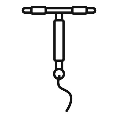 Bir olta ve oltaya bağlanmış oltanın basit siyah beyaz simgesi