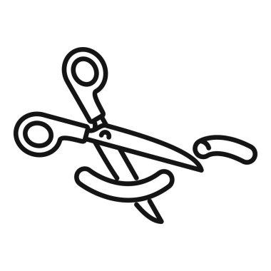 Kurdeleyi kesen basit bir makas sanat simgesi. Büyük açılışlar için mükemmel.