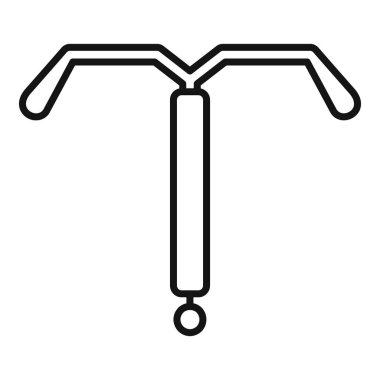 Uzun vadeli, güvenli ve etkili doğum kontrolü için beyaz arka planda izole edilmiş Iud doğum kontrol cihazının vektör simgesi. Tıbbi, sağlık ve aile planlaması için mükemmel.