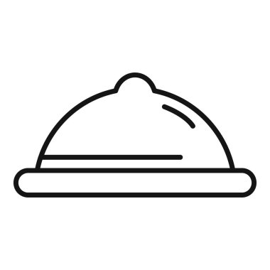 Basit, çizilmiş vektör simgesi kapalı servis saatini ya da çanak kapağını temsil ediyor