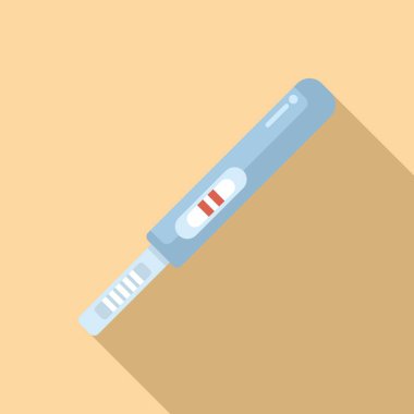 Pozitif bir hamilelik testinin düz tasarım vektör çizimi, aileyi genişletme ve anneliğe doğru yolculuğun neşe verici beklentisiyle iki satırla sonuçlanır.